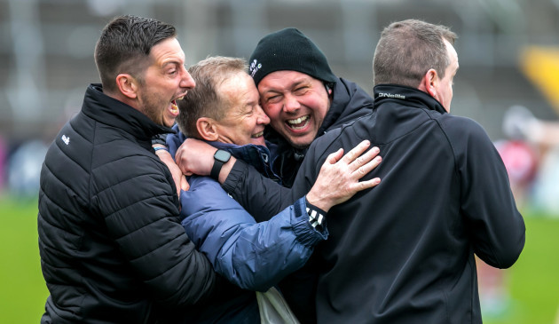 colm-collins-celebrates-winning-with-his-backroom-team
