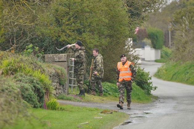 members-of-the-defence-forces-carry-out-searches-along-roads-and-properties-close-to-kilwirra-church-near-carlingford-co-louth-ahead-of-a-visit-from-us-president-joe-biden-during-his-trip-to-the-isla