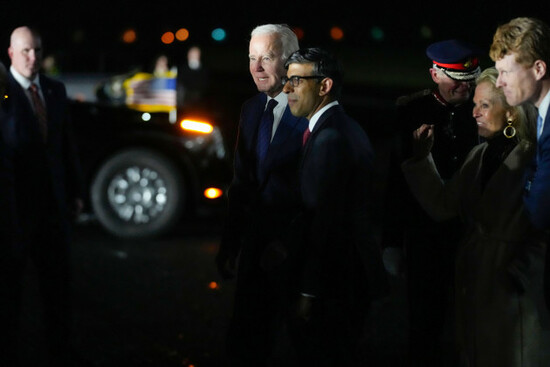 president-joe-biden-walks-with-british-prime-minister-rishi-sunak-after-arriving-on-air-force-one-at-belfast-international-airport-in-belfast-northern-ireland-tuesday-april-11-2023-biden-is-visit