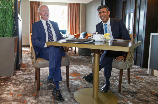 prime-minister-rishi-sunak-right-meets-with-us-president-joe-biden-at-the-grand-central-hotel-in-belfast-during-his-visit-to-the-island-of-ireland-picture-date-wednesday-april-12-2023