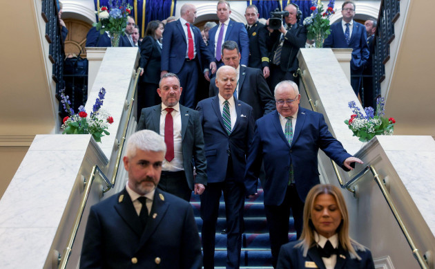 handout-photo-issued-by-the-government-of-ireland-of-us-president-joe-biden-with-senator-jerry-buttimer-cathaoirleach-of-seanad-eireann-and-sean-o-fearghail-ceann-comhairle-of-dail-eireann-after-add