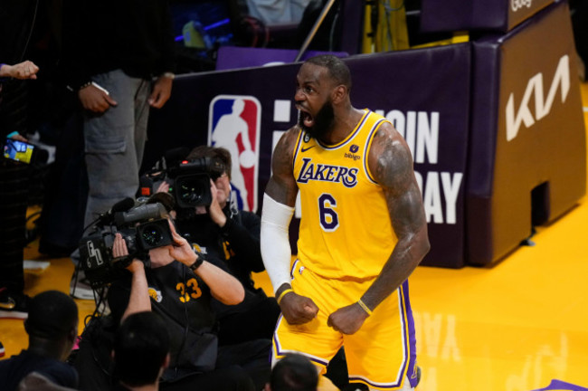 los-angeles-lakers-lebron-james-6-reacts-after-making-a-basket-against-the-memphis-grizzlies-during-overtime-in-game-4-of-a-first-round-nba-basketball-playoff-series-monday-april-24-2023-in-los