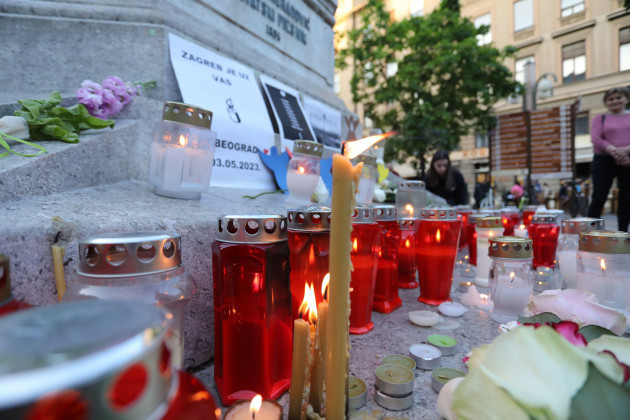 zagreb-croatia-04th-may-2023-citizens-lay-flowers-and-light-candles-iat-petar-preradovic-square-flower-square-on-may-4-2023-in-zagreb-croatia-in-tribute-to-the-victims-of-mass-shooting-at-th