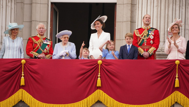 file-photo-dated-020622-of-left-to-right-the-then-duchess-of-cornwall-the-prince-of-wales-queen-elizabeth-ii-prince-louis-the-duchess-of-cambridge-princess-charlotte-prince-george-the-d