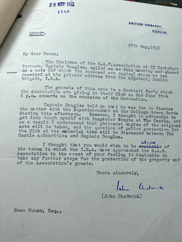 IRA threatened to attack Dublin cocktail party marking 1953 coronation