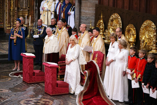 king-charles-iii-and-queen-camilla-during-their-coronation-ceremony-in-westminster-abbey-london-picture-date-saturday-may-6-2023