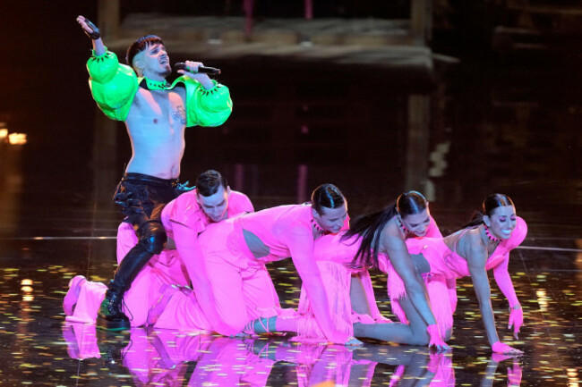 kaarija-of-finland-performs-during-the-first-semi-final-at-the-eurovision-song-contest-in-liverpool-england-tuesday-may-9-2023-ap-photomartin-meissner