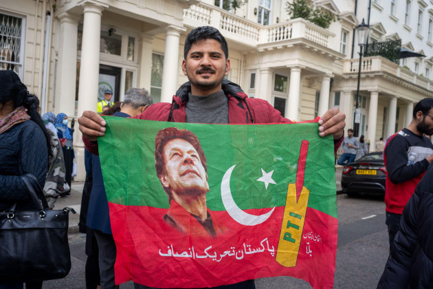supporters-of-former-prime-minister-imran-khan-demonstrated-outside-the-pakistani-high-commission-in-london-demanding-his-release-from-pakistani-custody