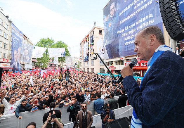 erdogan at a rally yesterday