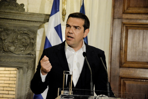 greek-prime-minister-alexis-tsipras-seen-making-statements-after-the-meeting-at-maximos-mansion