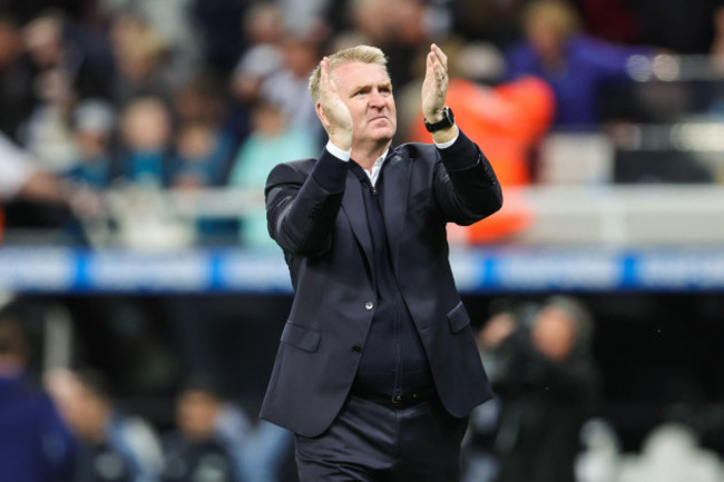 dean-smith-manager-of-leicester-city-applauds-the-fans-at-the-end-of-the-premier-league-match-newcastle-united-vs-leicester-city-at-st-jamess-park-newcastle-united-kingdom-22nd-may-2023photo-b