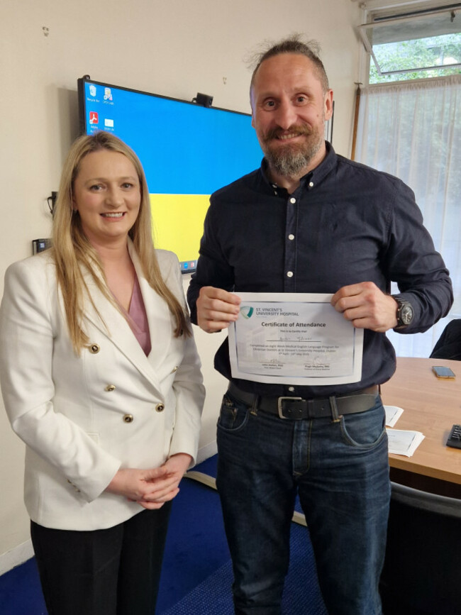 Senator Emer Currie presenting cert 2