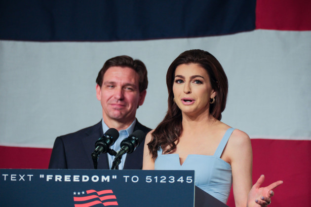 clive-iowa-usa-30th-may-2023-florida-first-lady-casey-desantis-and-florida-governor-ron-desantis-at-the-desantis-presidential-campaign-kickoff-rally-in-clive-iowa-on-tuesday-may-30-2023-clive
