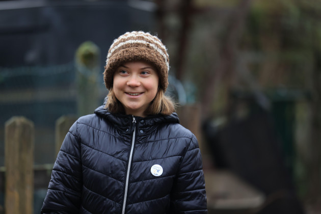 erkelenz-germany-14th-jan-2023-climate-activist-greta-thunberg-arrives-for-an-interview-with-the-german-press-agency-dpa-thunberg-will-take-part-in-the-demonstration-by-climate-activists-near-lut