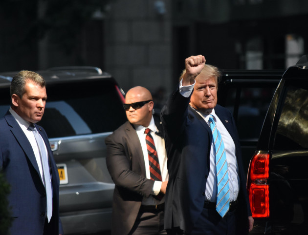 manhattan-united-states-31st-may-2023-former-president-of-the-united-states-donald-j-trump-throws-his-fist-in-the-air-to-a-crowd-outside-trump-tower-former-president-of-the-united-states-donald
