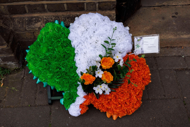 a-floral-tribute-outside-the-immacutate-heart-of-mary-and-st-dominics-church-in-hackney-london-during-the-funeral-of-hugh-callaghan-mr-callaghan-one-of-the-birmingham-six-wrongly-jailed-for-ira-bom