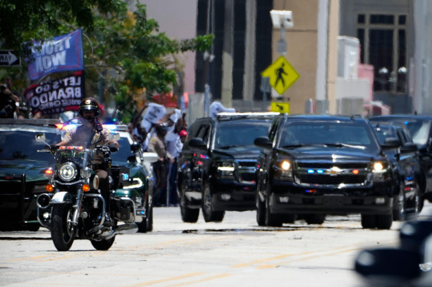 the-motorcade-carrying-former-president-donald-trump-arrives-near-the-wilkie-d-ferguson-jr-u-s-courthouse-tuesday-june-13-2023-in-miami-trump-is-making-a-federal-court-appearance-on-dozens-of