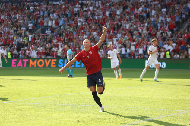 oslo-norway-17th-june-2023-norways-erling-braut-haaland-celebrates-scoring-his-sides-first-goal-of-the-match-credit-frode-arnesenalamy-live-news