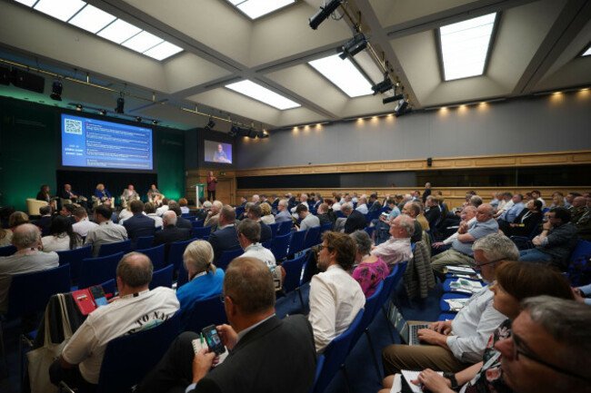 people-listen-to-speeches-during-the-third-day-of-the-consultative-forum-on-international-security-policy-at-dublin-castle