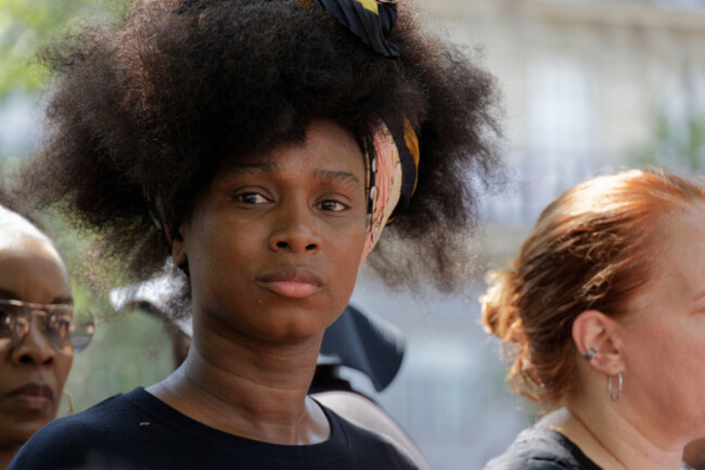 paris-france-2nd-july-2023-assa-traore-attends-the-demonstration-prohibited-against-police-violence-for-justice-in-nahel-to-denounce-police-violence-and-to-demand-other-policies-aimed-at-young-pe