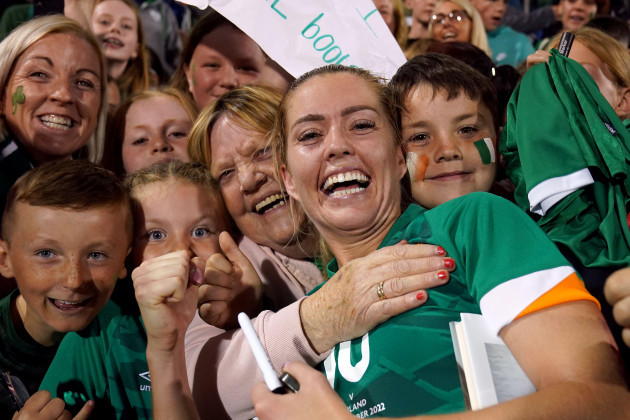 republic-of-irelands-denise-osullivan-celebrates-after-the-fifa-womens-world-cup-qualifying-group-a-match-at-the-tallaght-stadium-in-dublin-ireland-picture-date-thursday-september-1-2022