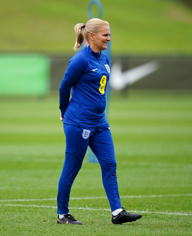 englands-manager-sarina-wiegman-during-a-training-session-at-the-sunshine-coast-stadium-queensland-australia-picture-date-saturday-july-15-2023