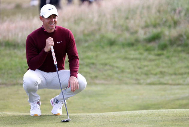 northern-irelands-rory-mcilroy-on-the-9th-green-during-a-practice-round-ahead-of-the-open-at-the-royal-liverpool-wirral-picture-date-tuesday-july-18-2023
