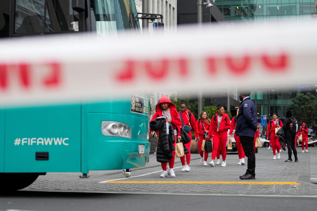 members-of-the-philippines-womens-world-cup-team-walk-to-their-team-bus-following-a-shooting-near-their-hotel-in-the-central-business-district-in-aucklandnew-zealand-thursday-july-20-2023-a-gunm