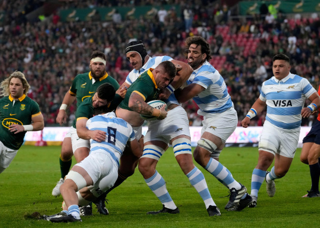 south-africas-malcolm-marx-centre-is-challenged-by-argentinas-juan-martin-gonzalez-foreground-during-the-rugby-championship-test-match-between-south-africa-and-argentina-at-ellis-park-stadium-in
