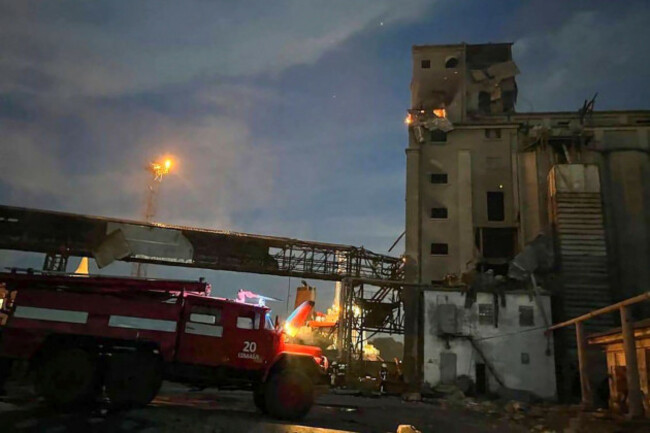 in-this-photo-provided-by-regional-governor-oleh-kiper-rescuers-work-on-a-scene-of-drone-attack-in-odesa-region-ukraine-early-wednesday-aug-2-2023-telegram-channel-of-odesa-region-governor-oleh