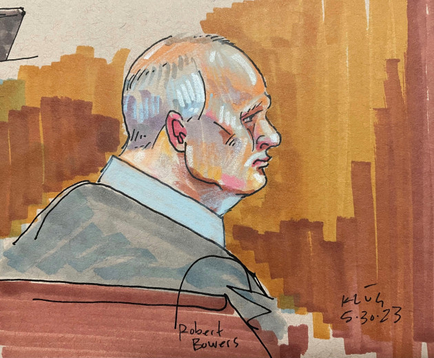 in-this-courtroom-sketch-robert-bowers-the-suspect-in-the-2018-synagogue-massacre-sits-in-court-tuesday-may-30-2023-in-pittsburgh-bowers-could-face-the-death-penalty-if-convicted-of-some-of-the