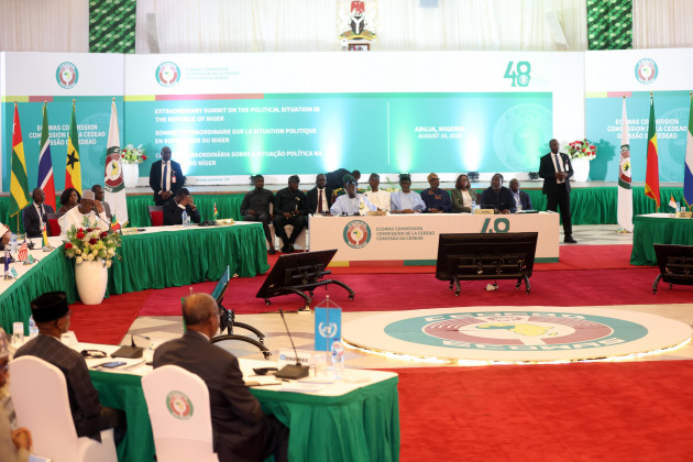 abuja-nigeria-10th-aug-2023-ecowas-leaders-attend-an-extraordinary-summit-in-abuja-nigeria-on-aug-10-2023-the-15-member-economic-community-of-west-african-states-ecowas-on-thursday-said-it