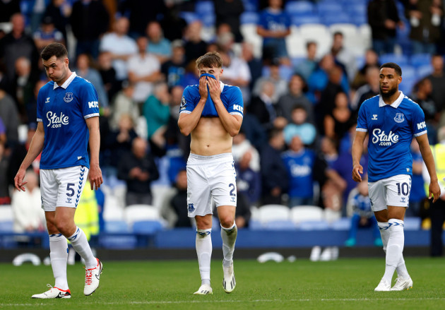 everton-players-dejected-following-the-premier-league-match-at-goodison-park-liverpool-picture-date-saturday-august-12-2023