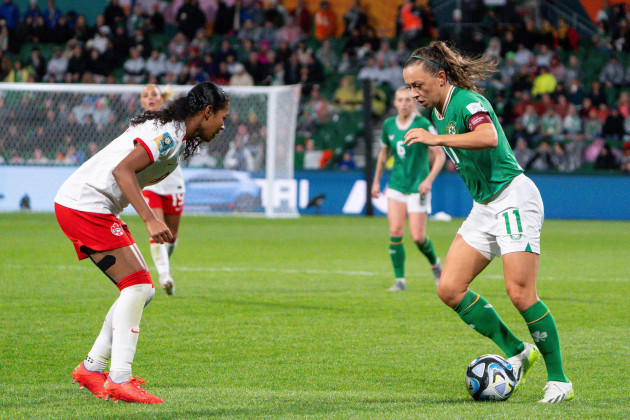 republic-of-irelands-katie-mccabe-during-the-fifa-womens-world-cup-2023-group-b-match-at-the-perth-rectangular-stadium-western-australia-picture-date-wednesday-july-26-2023
