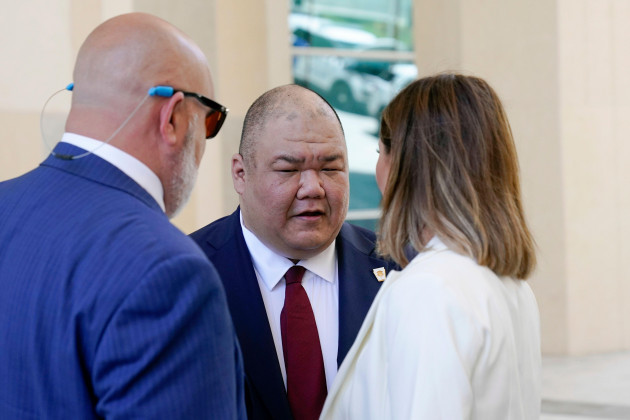 alina-habba-lawyer-for-former-president-donald-trump-right-and-trump-campaign-spokesman-steven-cheung-center-talk-outside-the-wilkie-d-ferguson-jr-u-s-courthouse-tuesday-june-13-2023-in-mi
