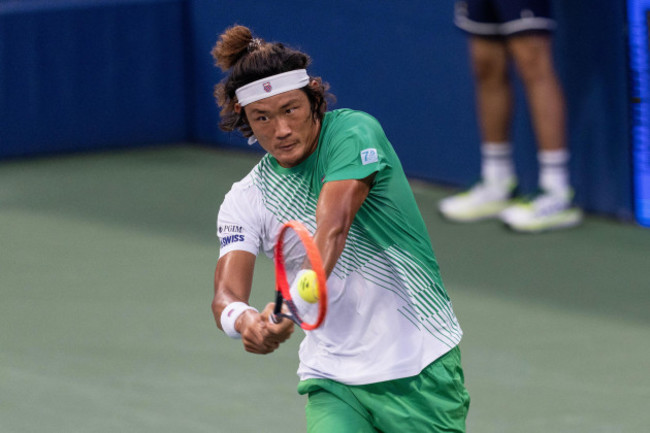 new-york-usa-30th-aug-2023-zhizhen-zhang-of-china-returns-ball-during-2nd-round-against-casper-ruud-of-norway-at-the-us-open-championships-at-billie-jean-king-tennis-center-in-new-york-on-august-3