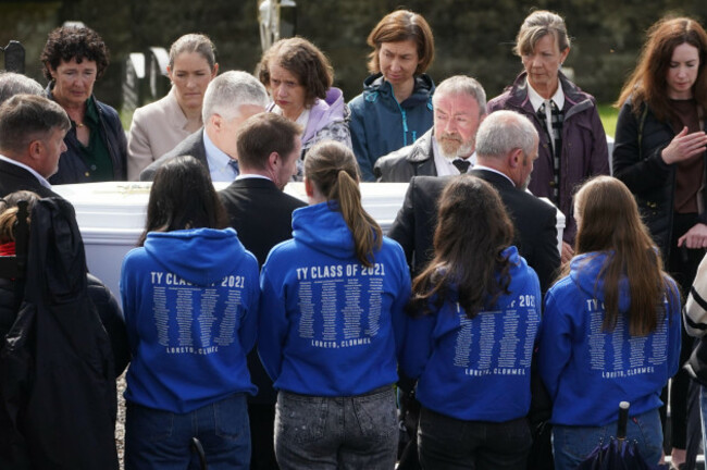 the-coffin-of-nicole-murphy-is-carried-into-st-john-the-baptist-church-in-kilcash-near-clonmel-co-tipperary-ahead-of-her-funeral-picture-date-thursday-august-31-2023