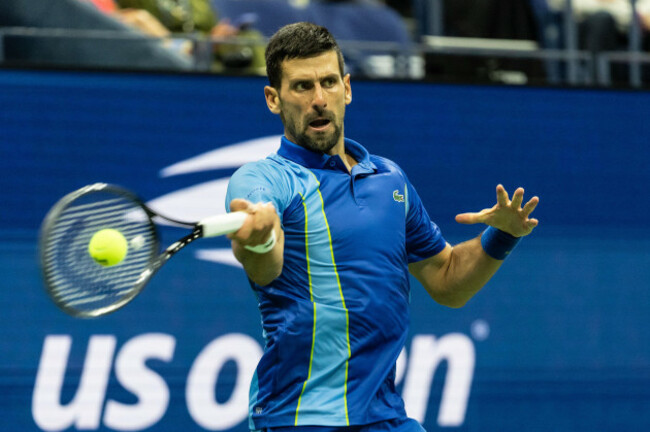 new-york-usa-03rd-sep-2023-novak-djokovic-of-serbia-returns-ball-during-4th-round-against-borna-gojo-of-croatia-at-the-us-open-championships-at-billie-jean-king-tennis-center-in-new-york-on-septem