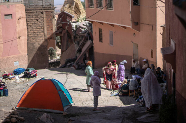 corrects-name-of-village-people-affected-by-an-earthquake-camp-outside-their-homes-in-moulay-brahim-village-near-marrakech-morocco-saturday-sept-9-2023-a-rare-powerful-earthquake-struck-moroc
