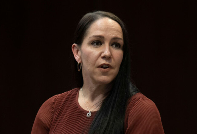 ottawa-canada-24th-apr-2023-whistleblower-and-professional-soccer-player-ciara-mccormack-is-seen-after-appearing-at-the-heritage-committee-looking-into-canadian-sport-on-monday-april-24-2023-in