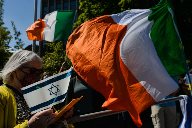 pro-israeli-protesters-seen-outside-the-israeli-embassy-on-pembroke-road-dublin-during-a-pro-israel-protest-on-sunday-30-may-2021-in-dublin-ireland-photo-by-artur-widaknurphoto
