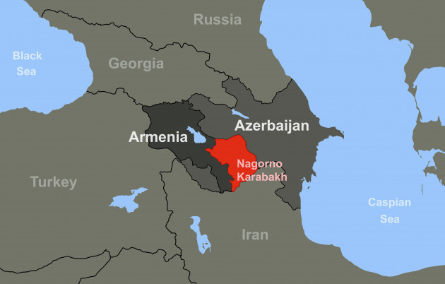 armenia-azerbaijan-conflict-in-nagorno-karabakh-on-outline-geographic-map
