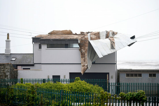 the-scene-in-youghal-co-cork-where-a-roof-has-been-blown-from-a-building-weather-warnings-will-come-into-force-as-the-uk-and-ireland-brace-for-the-arrival-of-storm-agnes-which-will-bring-damaging