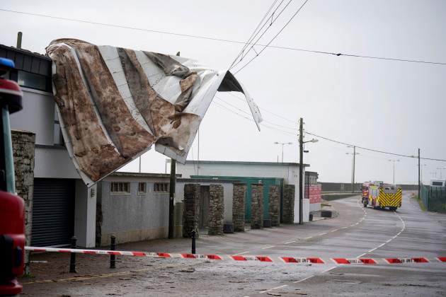 the-scene-in-youghal-co-cork-where-a-roof-has-been-blown-from-a-building-weather-warnings-will-come-into-force-as-the-uk-and-ireland-brace-for-the-arrival-of-storm-agnes-which-will-bring-damaging