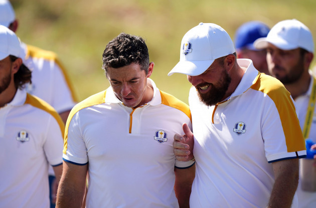 team-europes-rory-mcilroy-and-shane-lowry-right-at-the-marco-simone-golf-and-country-club-rome-italy-ahead-of-the-2023-ryder-cup-picture-date-tuesday-september-26-2023