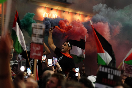 people-take-part-in-a-palestine-solidarity-campaign-demonstration-near-the-israeli-embassy-in-kensingston-london-as-the-death-toll-rises-amid-ongoing-violence-in-israel-and-gaza-following-the-attac