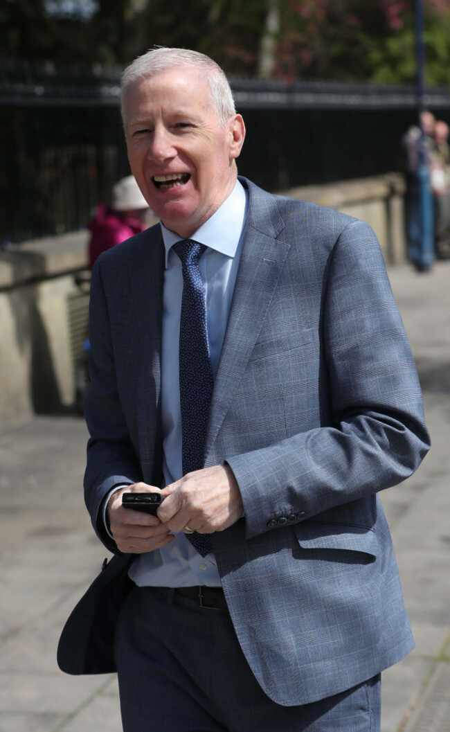 gregory-campbell-dup-mp-for-east-londonderry-arrives-at-st-patricks-church-in-coleraine-for-a-service-to-mark-100-years-since-the-creation-of-northern-ireland-picture-date-sunday-may-2-2021