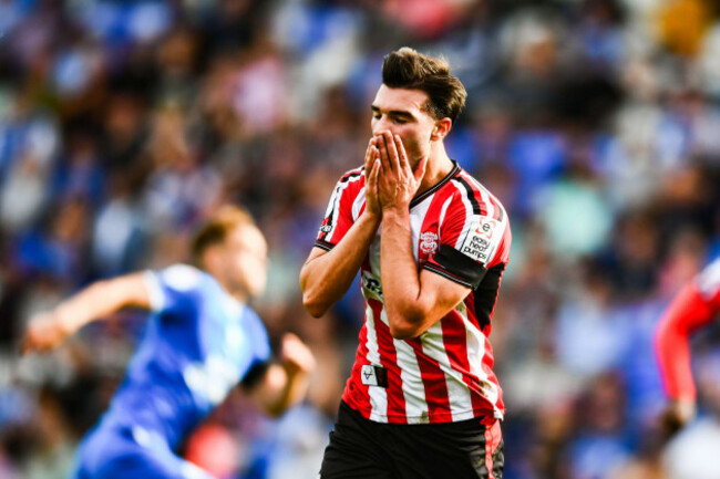 danny-mandroiu-14-lincoln-city-holds-face-after-going-close-during-the-sky-bet-league-1-match-between-peterborough-and-lincoln-city-at-london-road-peterborough-on-saturday-7th-october-2023-photo