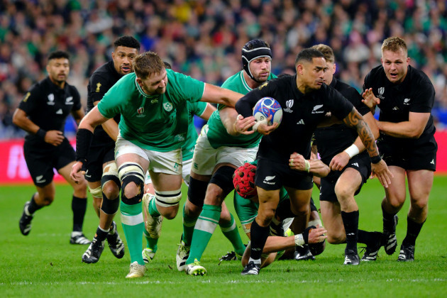 october-15-2023-saint-denis-seine-saint-denis-france-the-scrum-half-of-new-zealand-team-aaron-smith-in-action-during-the-rugby-world-cup-quarterfinal-match-between-ireland-and-new-zealand-at-stad