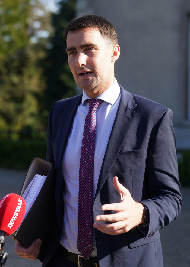 minister-of-state-at-the-department-of-transport-jack-chambers-arriving-for-a-cabinet-meeting-in-avondale-house-co-wicklow-the-minister-has-said-plans-to-reduce-speed-limits-on-many-of-irelands-ro